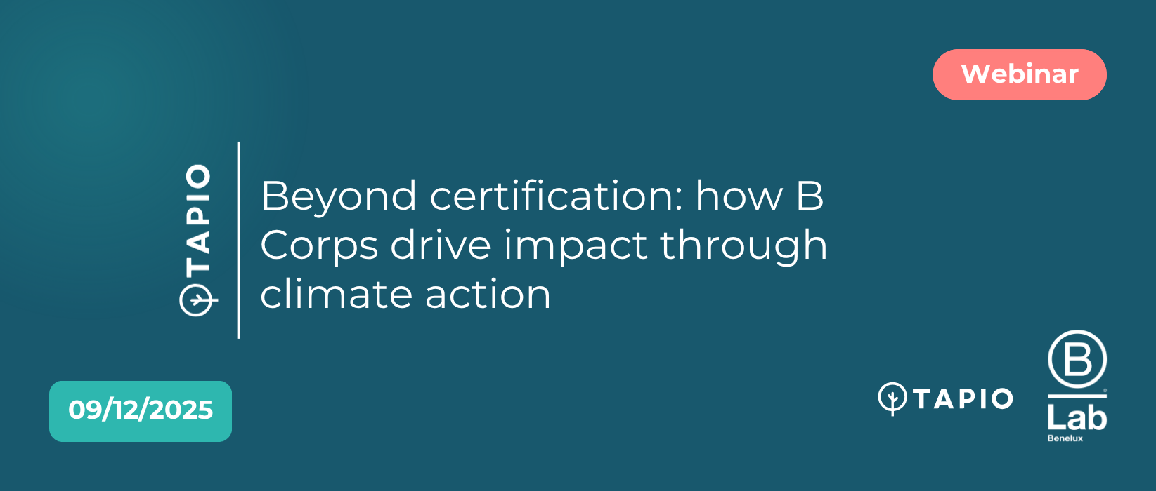 9th December | Webinar | Beyond certification: how B Corps drive impact through climate action